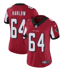 Women's Nike Atlanta Falcons #64 Sean Harlow Red Team Color Vapor Untouchable Limited Player NFL Jersey