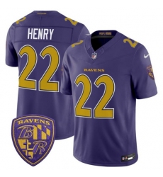 Men's Baltimore Ravens #22 Derrick Henry Purple 2026 F.U.S.E. Alternate Vapor Limited Football Stitched Jersey
