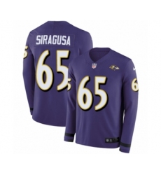 Youth Nike Baltimore Ravens #65 Nico Siragusa Limited Purple Therma Long Sleeve NFL Jersey