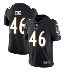 Men's Nike Baltimore Ravens #46 Morgan Cox Black Alternate Vapor Untouchable Limited Player NFL Jersey