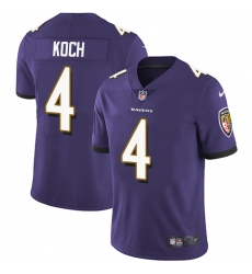 Men's Nike Baltimore Ravens #4 Sam Koch Purple Team Color Vapor Untouchable Limited Player NFL Jersey