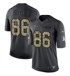 Men's Nike Baltimore Ravens #86 Nick Boyle Limited Black 2016 Salute to Service NFL Jersey