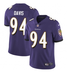 Men's Nike Baltimore Ravens #94 Carl Davis Purple Team Color Vapor Untouchable Limited Player NFL Jersey