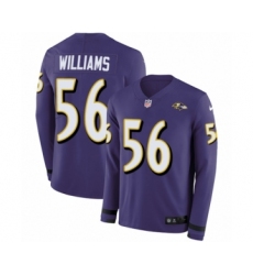Youth Nike Baltimore Ravens #56 Tim Williams Limited Purple Therma Long Sleeve NFL Jersey