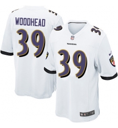 Men's Nike Baltimore Ravens #39 Danny Woodhead Game White NFL Jersey