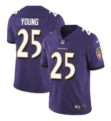 Men's Nike Baltimore Ravens #25 Tavon Young Purple Team Color Vapor Untouchable Limited Player NFL Jersey