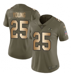 Women's Nike Baltimore Ravens #25 Tavon Young Limited Olive/Gold Salute to Service NFL Jersey