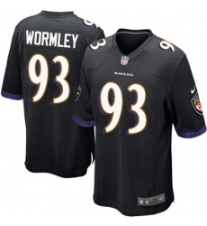 Men's Nike Baltimore Ravens #93 Chris Wormley Game Black Alternate NFL Jersey