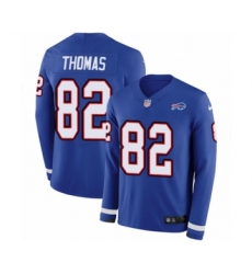 Men's Nike Buffalo Bills #82 Logan Thomas Limited Royal Blue Therma Long Sleeve NFL Jersey