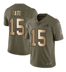 Youth Nike Buffalo Bills #15 Brandon Tate Limited Olive/Gold 2017 Salute to Service NFL Jersey