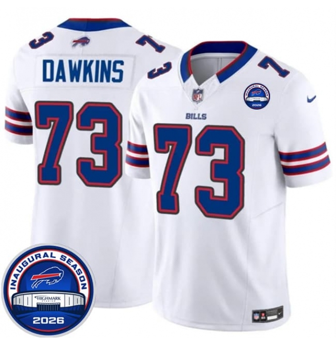 Men's Buffalo Bills #73 Dion Dawkins White F.U.S.E. 2026 Inaugural Season at Highmark Stadium Football Stitched Jersey