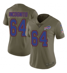 Women's Nike Buffalo Bills #64 Richie Incognito Limited Olive 2017 Salute to Service NFL Jersey