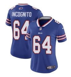 Women's Nike Buffalo Bills #64 Richie Incognito Royal Blue Team Color Vapor Untouchable Limited Player NFL Jersey