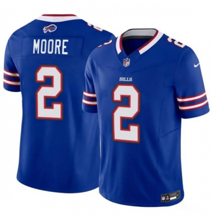 Men's Buffalo Bills #2 D.J. Moore Blue 2026 F.U.S.E. Vapor Untouchable Limited Stitched Football Jersey