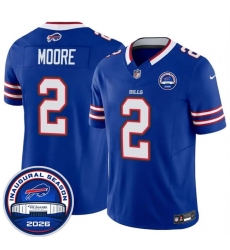 Men's Buffalo Bills #2 D.J. Moore Blue F.U.S.E. 2026 Inaugural Season at Highmark Stadium Football Stitched Jersey