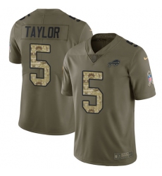 Men's Nike Buffalo Bills #5 Tyrod Taylor Limited Olive/Camo 2017 Salute to Service NFL Jersey