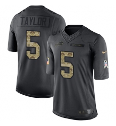 Youth Nike Buffalo Bills #5 Tyrod Taylor Limited Black 2016 Salute to Service NFL Jersey
