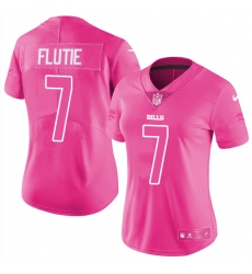 Women's Nike Buffalo Bills #7 Doug Flutie Limited Pink Rush Fashion NFL Jersey