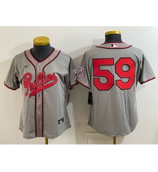 Women's Philadelphia Phillies #59 Jhoan Duran Gray 2026 Field of Dreams Stadium Stitched Baseball Jersey(Run Small)
