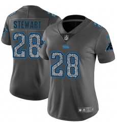 Women's Nike Carolina Panthers #28 Jonathan Stewart Gray Static Vapor Untouchable Limited NFL Jersey
