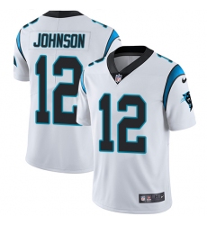 Men's Nike Carolina Panthers #12 Charles Johnson White Vapor Untouchable Limited Player NFL Jersey