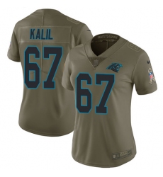 Women's Nike Carolina Panthers #67 Ryan Kalil Limited Olive 2017 Salute to Service NFL Jersey