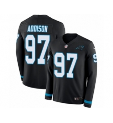 Men's Nike Carolina Panthers #97 Mario Addison Limited Black Therma Long Sleeve NFL Jersey
