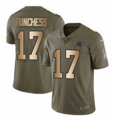 Men's Nike Carolina Panthers #17 Devin Funchess Limited Olive/Gold 2017 Salute to Service NFL Jersey