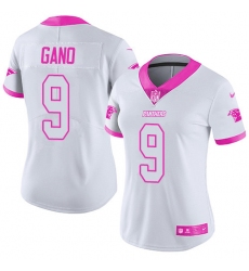 Women's Nike Carolina Panthers #9 Graham Gano Limited White/Pink Rush Fashion NFL Jersey