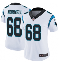 Women's Nike Carolina Panthers #68 Andrew Norwell White Vapor Untouchable Limited Player NFL Jersey
