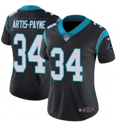 Women's Nike Carolina Panthers #34 Cameron Artis-Payne Black Team Color Vapor Untouchable Limited Player NFL Jersey