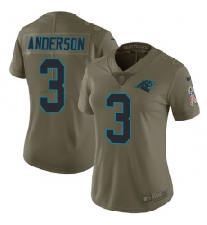 Women's Nike Carolina Panthers #3 Derek Anderson Limited Olive 2017 Salute to Service NFL Jersey