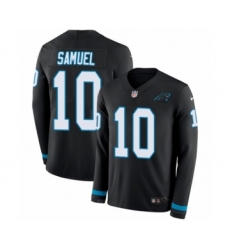 Men's Nike Carolina Panthers #10 Curtis Samuel Limited Black Therma Long Sleeve NFL Jersey