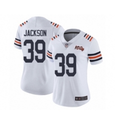 Women's Chicago Bears #39 Eddie Jackson White 100th Season Limited Football Jersey