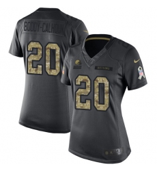 Women's Nike Cleveland Browns #20 Briean Boddy-Calhoun Limited Black 2016 Salute to Service NFL Jersey