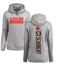 NFL Women's Nike Cleveland Browns #53 Joe Schobert Ash Pullover Hoodie