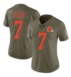 Women's Nike Cleveland Browns #7 DeShone Kizer Limited Olive 2017 Salute to Service NFL Jersey