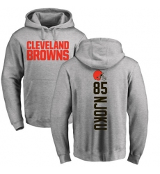 NFL Nike Cleveland Browns #85 David Njoku Ash Pullover Hoodie