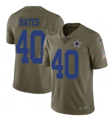 Men's Nike Dallas Cowboys #40 Bill Bates Limited Olive 2017 Salute to Service NFL Jersey