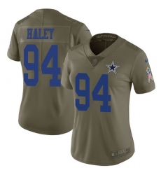 Women's Nike Dallas Cowboys #94 Charles Haley Limited Olive 2017 Salute to Service NFL Jersey