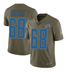 Youth Nike Detroit Lions #68 Taylor Decker Limited Olive 2017 Salute to Service NFL Jersey