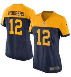 Women's Nike Green Bay Packers #12 Aaron Rodgers Limited Navy Blue Alternate NFL Jersey