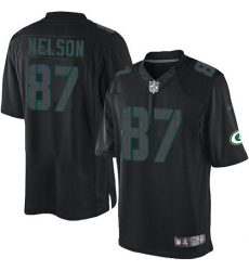Men's Nike Green Bay Packers #87 Jordy Nelson Limited Black Impact NFL Jersey