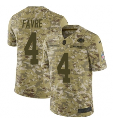 Youth Nike Green Bay Packers #4 Brett Favre Limited Camo 2018 Salute to Service NFL Jersey