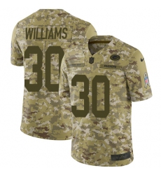 Youth Nike Green Bay Packers #30 Jamaal Williams Limited Camo 2018 Salute to Service NFL Jersey