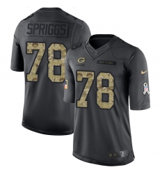 Men's Nike Green Bay Packers #78 Jason Spriggs Limited Black 2016 Salute to Service NFL Jersey