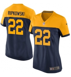 Women's Nike Green Bay Packers #22 Aaron Ripkowski Limited Navy Blue Alternate NFL Jersey