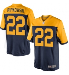 Youth Nike Green Bay Packers #22 Aaron Ripkowski Limited Navy Blue Alternate NFL Jersey