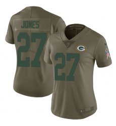 Women's Nike Green Bay Packers #27 Josh Jones Limited Olive 2017 Salute to Service NFL Jersey