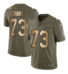 Youth Nike Green Bay Packers #73 Jahri Evans Limited Olive/Gold 2017 Salute to Service NFL Jersey